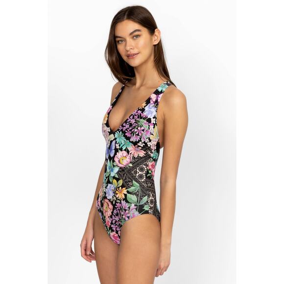 Johnny Was CSW2523AM Black Butterfly Cross Back One Piece Multicolor Size S NWT - Picture 3 of 12